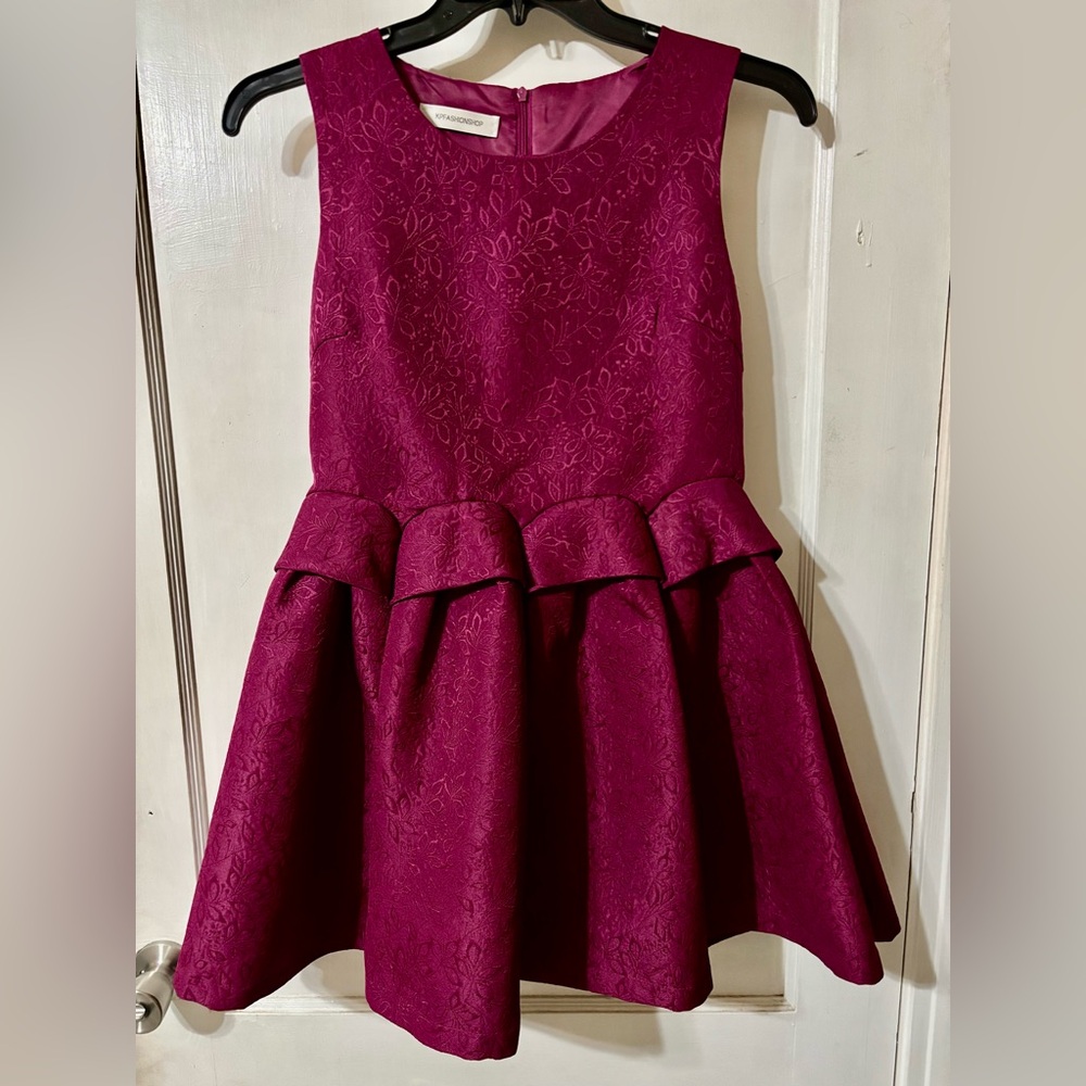 KPFASHIONSHOP Designer Sleeveless Burgundy Fit and Flare Cocktail Dress Size S